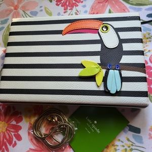 KATE SPADE Striped TOUCAN EMANUELLE Montigo Avenue Clutch or Shoulder Bag